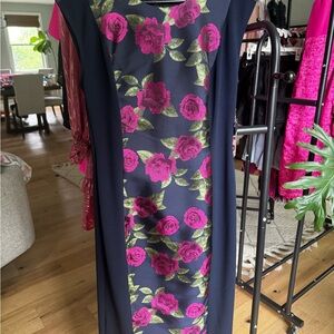 RACHEL Rachel Roy Pink Sheath Midi Dress Crew Neck Sleeveless